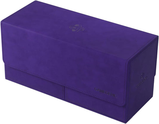 Gamegenic The Academic 133+ XL Premium Deck Box | Double-Sleeved Card Storage | Card Game Protector | Holds Up to 122 Cards Plus Game Accessories | Purple/Purple Color