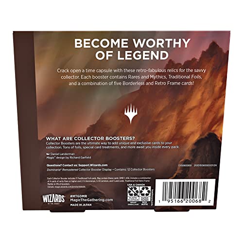 Magic: The Gathering Dominaria Remastered Collector Booster Box | 12 Packs (180 Magic Cards)