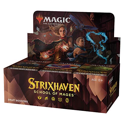 Magic The Gathering Strixhaven Draft Booster Box | 36 Packs (540 Magic Cards) , Brown