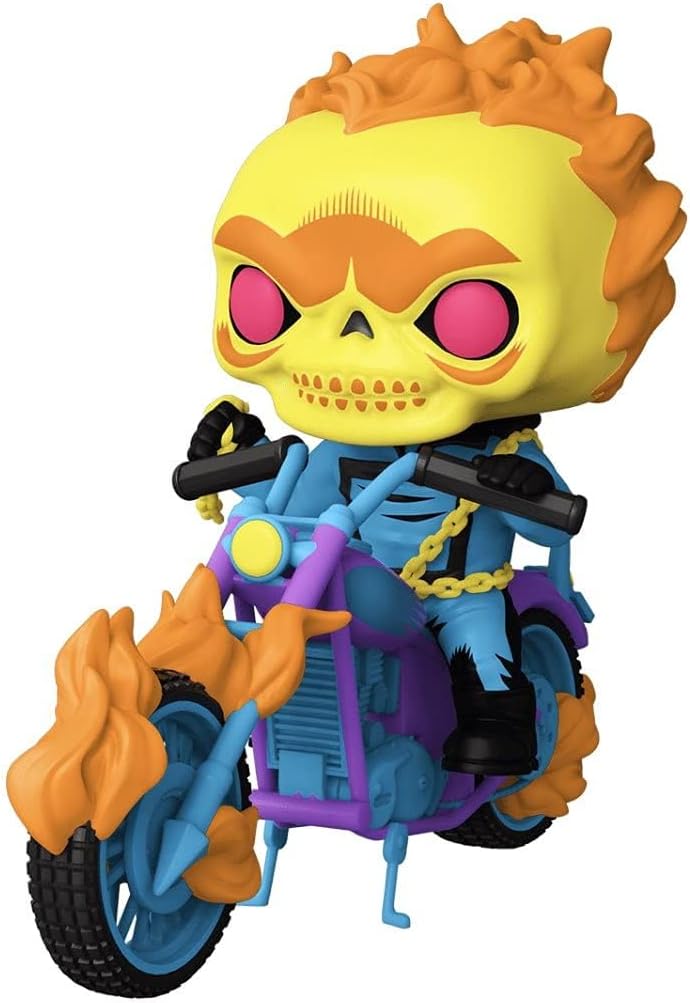 Funko POP! Marvel – Ghost Rider Deluxe Rides (Black Light) Vinyl Figure – Funko Exclusive
