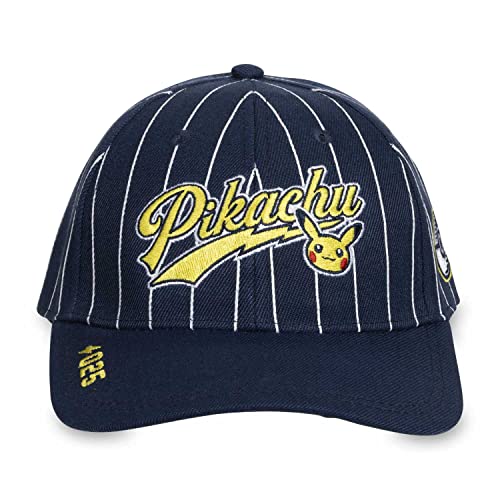 Pokemon Center Pikachu Navy Stripe Baseball Hat (One Size-Adult)