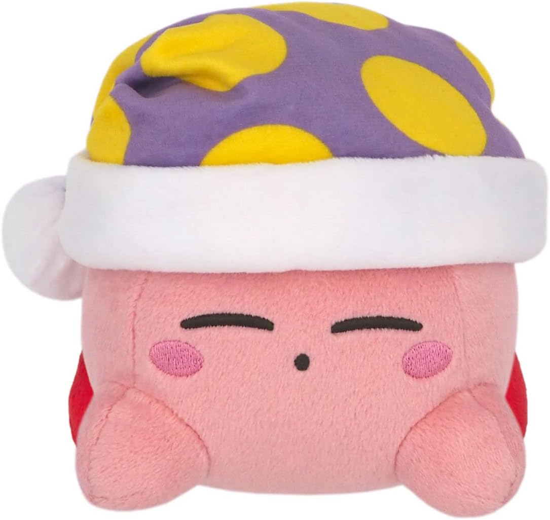 SAN-EI KP61 Kirby All Star Collection Sleep Kirby Plush Toy, Size S, Height 4.7 inches (12 cm)