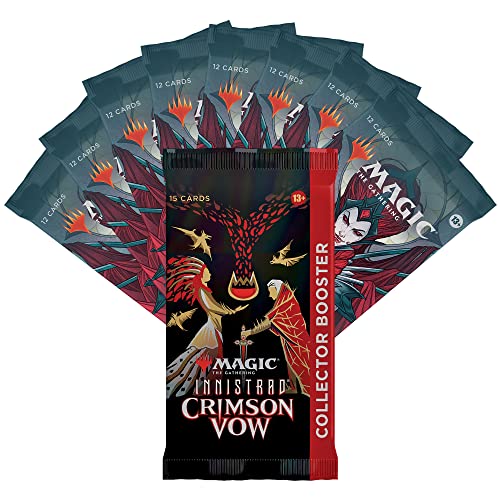 Magic: The Gathering Innistrad: Crimson Vow Gift Bundle | 8 Set Boosters | 1 Collector Booster | Accessories