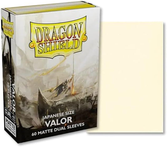 10 Packs Dragon Shield Dual Matte Mini Japanese Valor Ivory 60 ct Card Sleeves Display Case