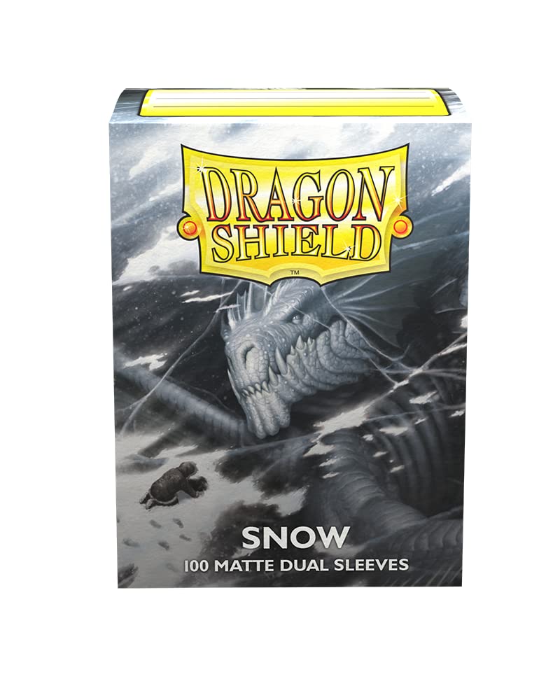 Dragon Shield Standard Size Card Sleeves Matte Dual Snow 100CT MTG Card Sleeves are Smooth & Tough Compatible with Pokemon, Yu-Gi-Oh!, & Magic The Gathering Card Sleeves