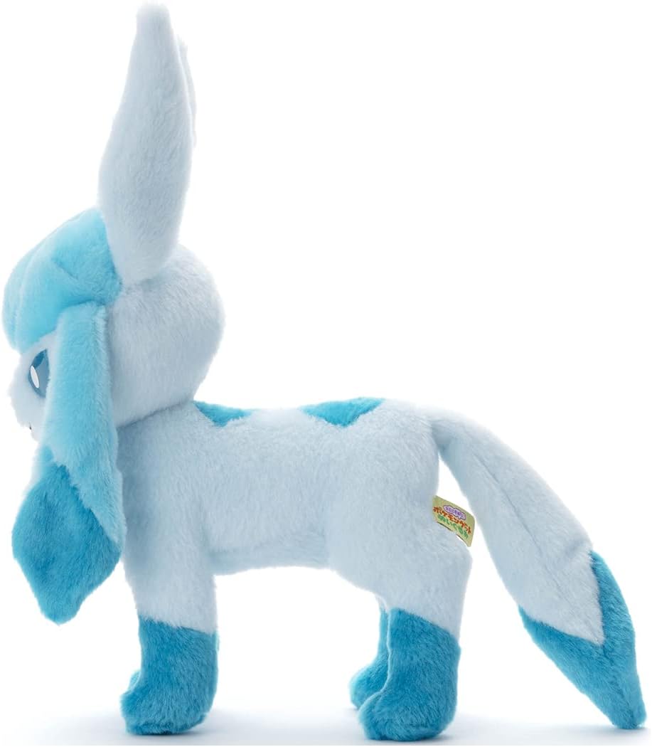 Pokemon Lets Play Plush Toy, Glaceon, Width: Approx. 8.7 inches (22 cm)