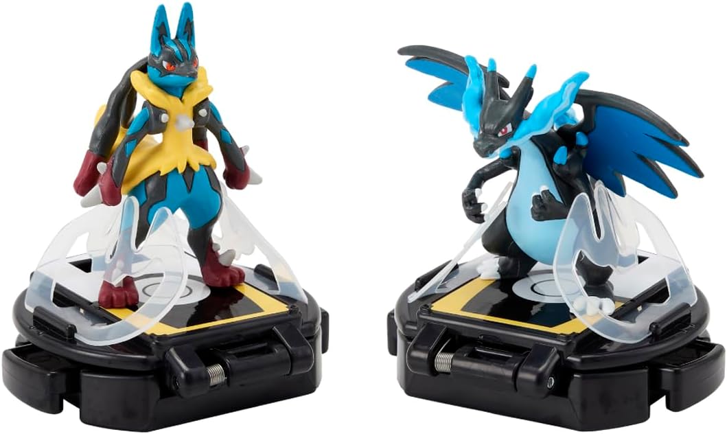 Pokemon Center Original Moncolle Battle Set Mega Lucario VS Mega Charizard X Figure Plastic Model