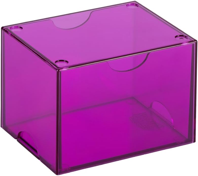 Dragon Shield Strongbox Deck Box Clear Purple, Holds 100+ Double Sleeved Cards, Acrylic TCG Storage Case, Vacuum Seal Closure, Stackable, Display Lid, 83.5 x 106 x 75.5 mm