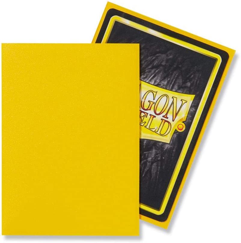 Dragon Shield 100ct Standard Card Sleeves Display Case (10 Packs) - Matte Yellow