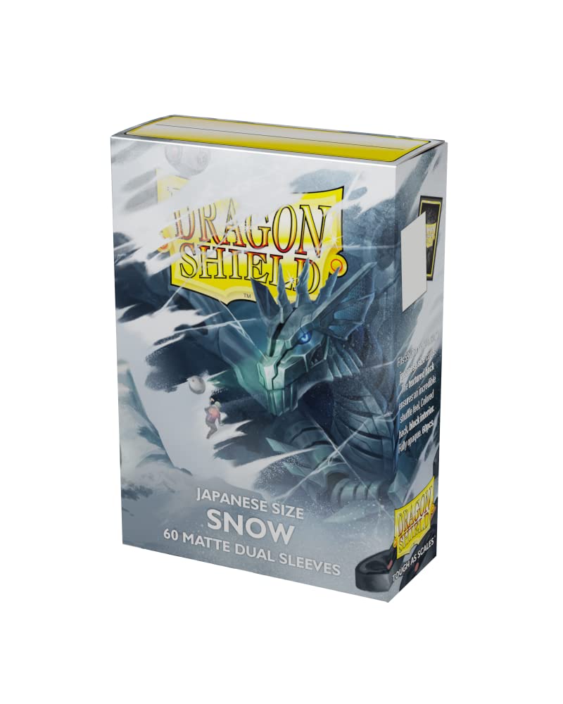 Arcane Tinmen Dragon Shield Japanese Size Sleeves Matte Dual Snow 60CT - Card Sleeves Smooth & Tough