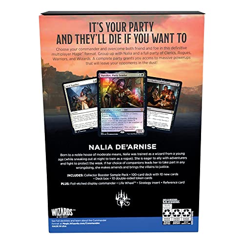Magic: The Gathering Commander Legends: Battle for Baldur’s Gate Commander Deck – Party Time + Collector Booster Sample Pack