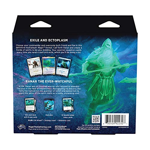 Magic The Gathering Kaldheim Commander Deck – Phantom Premonition | 100 Card Ready-to-Play Deck | Blue-White