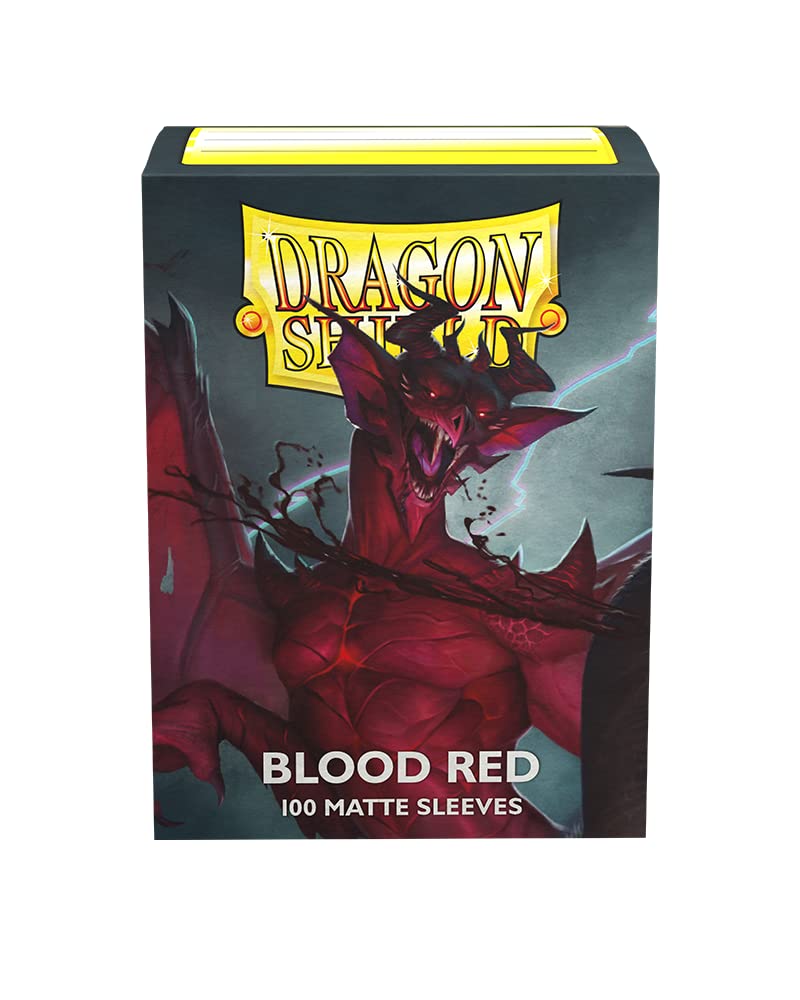 Arcane Tinmen Dragon Shield Sleeves Matte: Blood Red 100CT - MTG Card Sleeves are Smooth & Tough - Compatible with Pokemon & Magic The Gathering Card Sleeves (AT-11050)