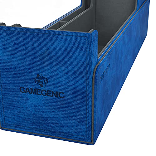Gamegenic Cards Lair 400+ Convertible Deck Box | Double-Sleeved Card Storage | Premium Card Game Protector | Nexofyber Surface | Holds up to 400 Cards | Blue Color | Made by Gamegenic
