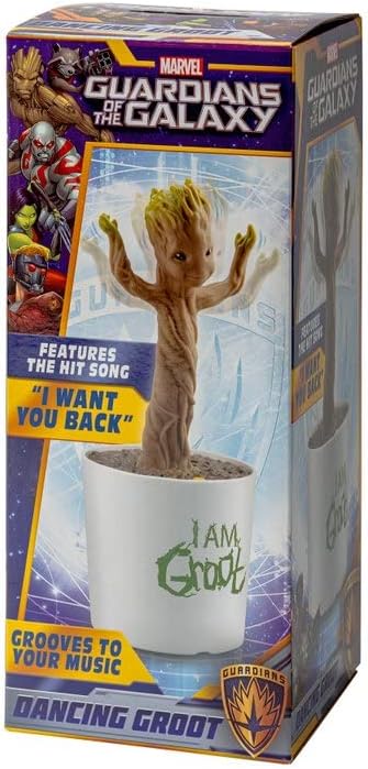 eKids Guardians of the Galaxy Baby Groot Figure with Built-in Song, Dancing Groot Moves Along to ‘I Want You Back’ by The Jackson 5