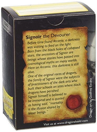 Dragon Shield Standard Size Card Sleeves Classic Black 100 CT - MTG Card Sleeves are Smooth & Tough - Compatible with Pokemon, Yu-Gi-Oh!, & Magic The Gathering Card Sleeves, (ART10002)