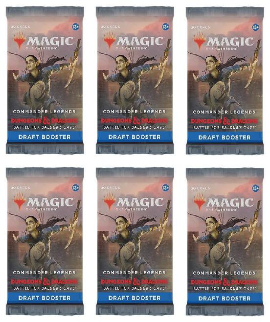 6 Packs MTG Draft Booster Pack Lot MTG Commander Legends Battle for Baldurs Gate