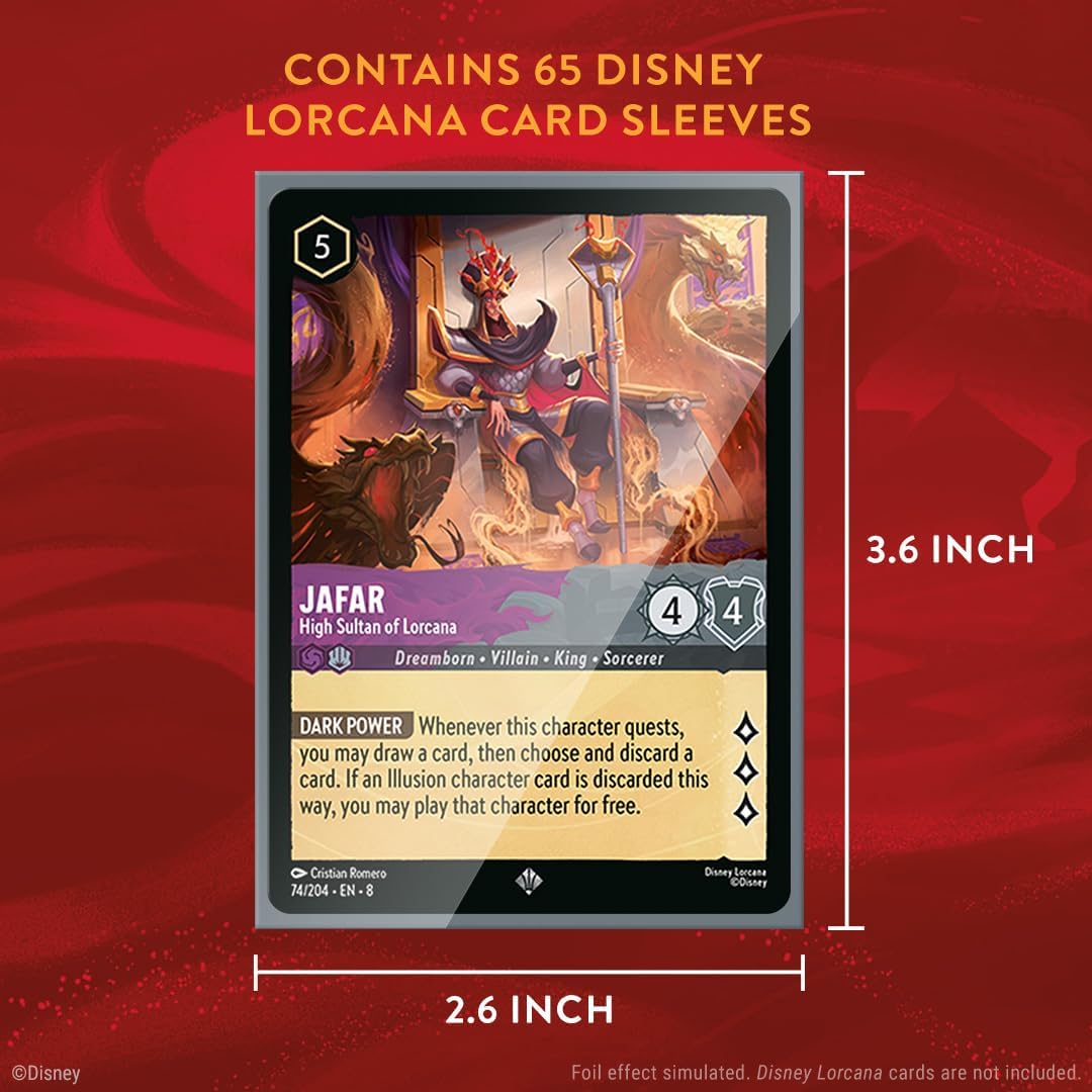 Ravensburger Disney Lorcana TCG Card Sleeves Featuring Tinker Bell - Giant Fairy | 65 Protective Sleeves for TCG Decks | Ages 8+
