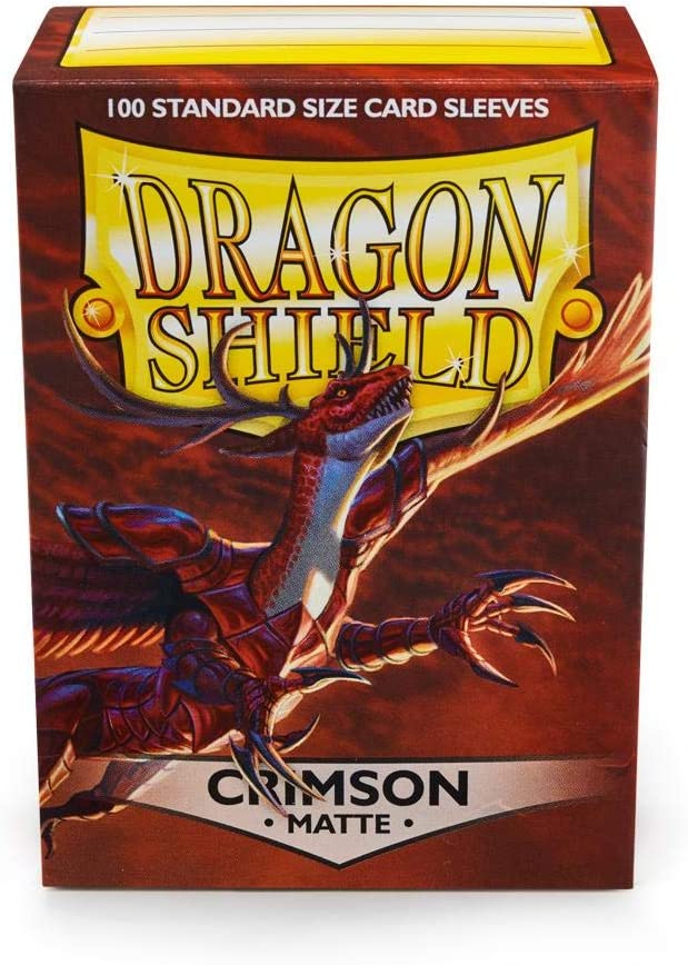 Dragon Shield 100ct Standard Card Sleeves Display Case (10 Packs) - Matte Crimson Red