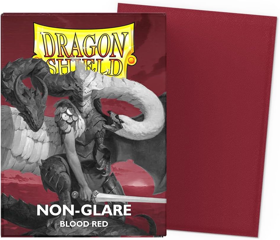 Dragon Shield Standard Size Card Non Glare Matte Sleeves 100ct - Blood Red - Smooth & Tough Premium TCG Sleeves