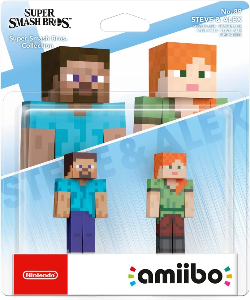 NIntendo amiibo - Steve + Alex 2-pack - Minecraft Super Smash Bros. Series (Nintendo Switch)