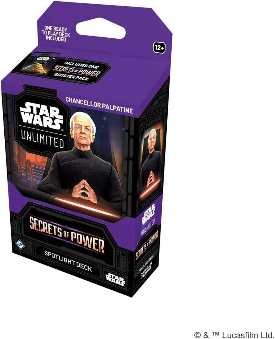 Star Wars: Unlimited TCG Secrets of Power Chancellor Palpatine SPOTLIGHT DECK - Pre-Built 50-Card Ready-to-Play Deck with Booster Pack, Ages 12+, 2+ Players, 20 Minute Playtime - Presale Ships 11/07/2025