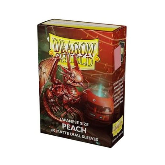 Arcane Tinmen Dragon Shield Sleeves Matte Japanese: Dual Peach 60CT- Card Sleeves are Smooth & Tough - Compatible with Yu-Gi-Oh! & Cardfight Vanguard, Black (AT-15153)