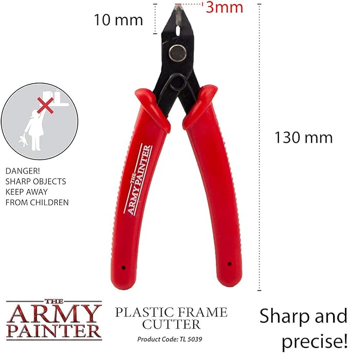 The Army Painter Plastic Frame Cutter - Wire Cutters Heavy Duty for Craft and Plastic Miniature, Side Cutters Flush Cut Pliers with Safety Grip - Precision Flush Cutter Nippers