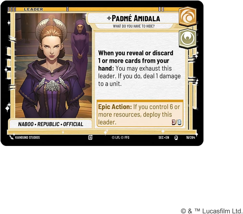 Star Wars: Unlimited TCG Secrets of Power Padmé Amidala SPOTLIGHT DECK - Pre-Built 50-Card Ready-to-Play Deck with Booster Pack, Ages 12+, 2+ Players, 20 Minute Playtime