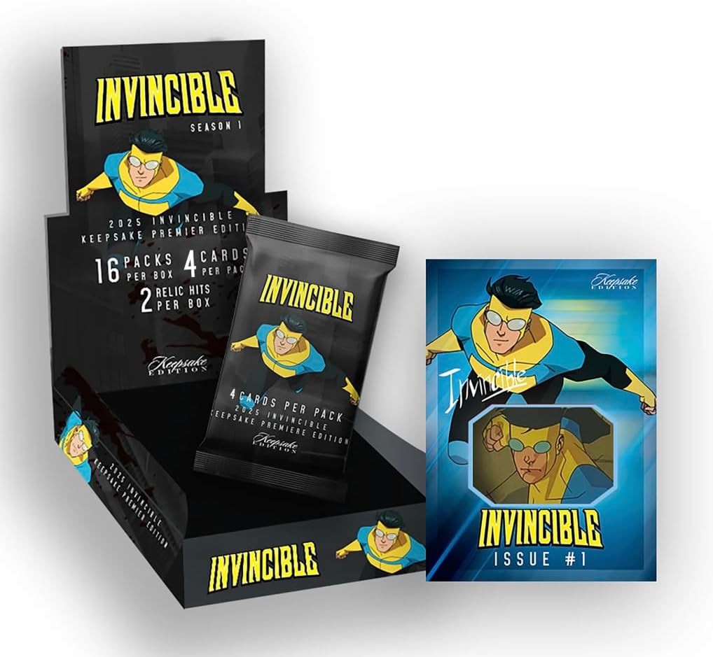 2025 Invincible Season 1 Keepsake Premiere Hobby Edition: 2 Relics Per Box Guaranteed, Chase Rare Autos & Patches