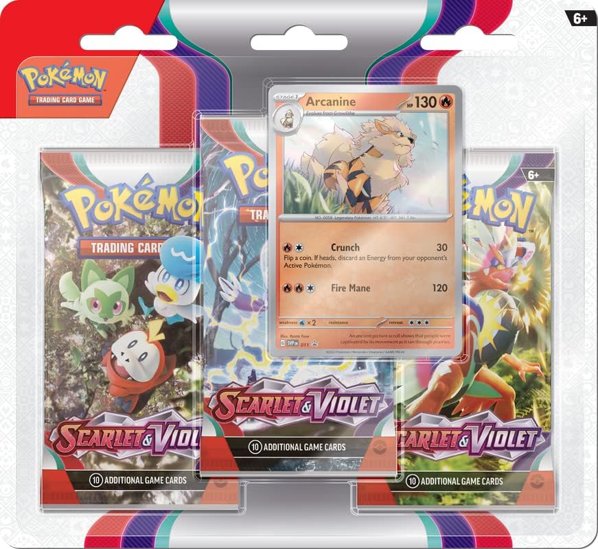 Pokemon TCG: Scarlet & Violet SV01 3 Pack Blister - Arcanine
