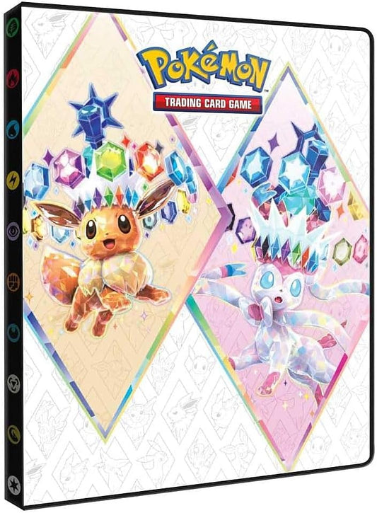 Ultra PRO Scarlet & Violet 9-Pocket Portfolio for Pokémon Cards - Full-Art Cover of Terestallized Eevee, Sylveon, Jolteon, Flareon, Vaporeon Design - Holds 252 Pokemon Cards or Standard Size Cards