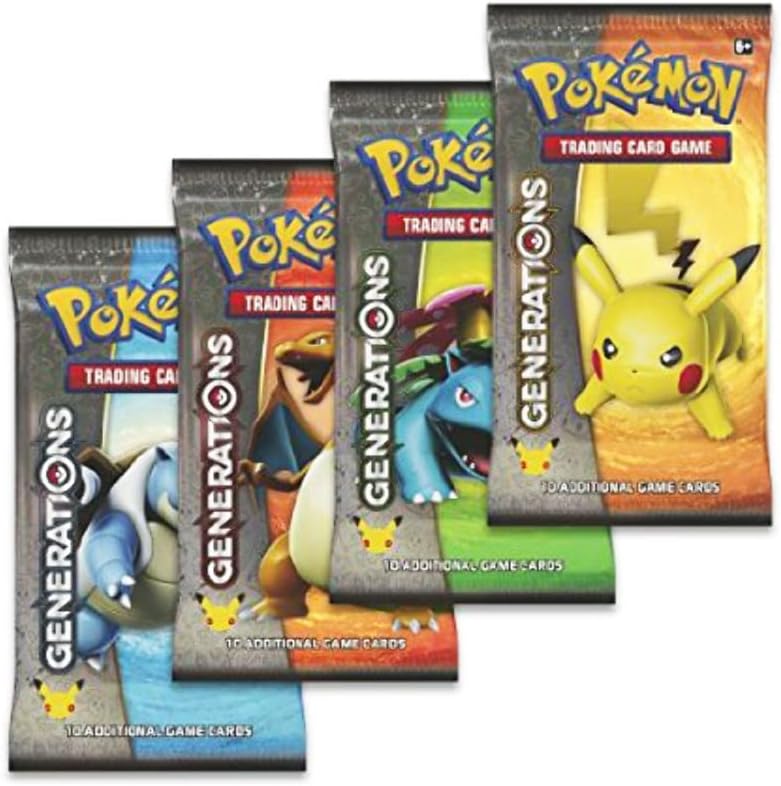 Pokemon TCG: Generations Charizard-EX Collection Card Game - Red & Blue - 4 Packs