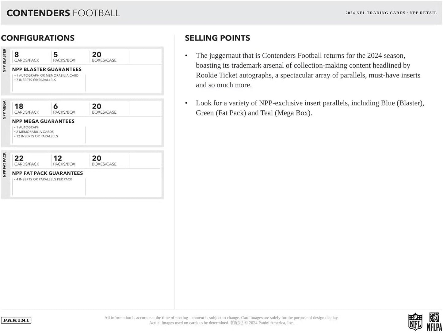 2024–25 Panini Contenders NFL Football Blaster Box – Official Trading Cards – Includes Blaster-Exclusive Parallels, Rookie Tickets & Inserts – Sealed Retail Box