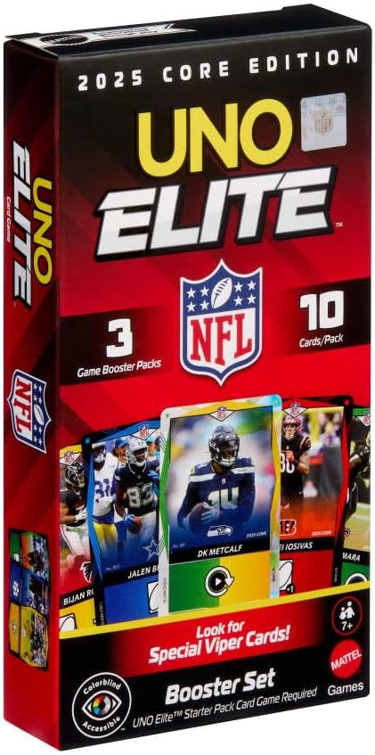 2025 UNO Elite NFL Booster Set Pack - 3 Packs - 10 Cards Per Pack