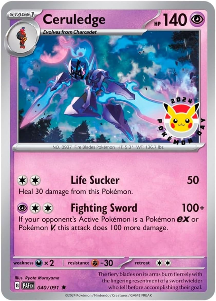 Pokemon TCG: Ceruledge Pokemon Day 2024 Stamped Promo Card (040/091)
