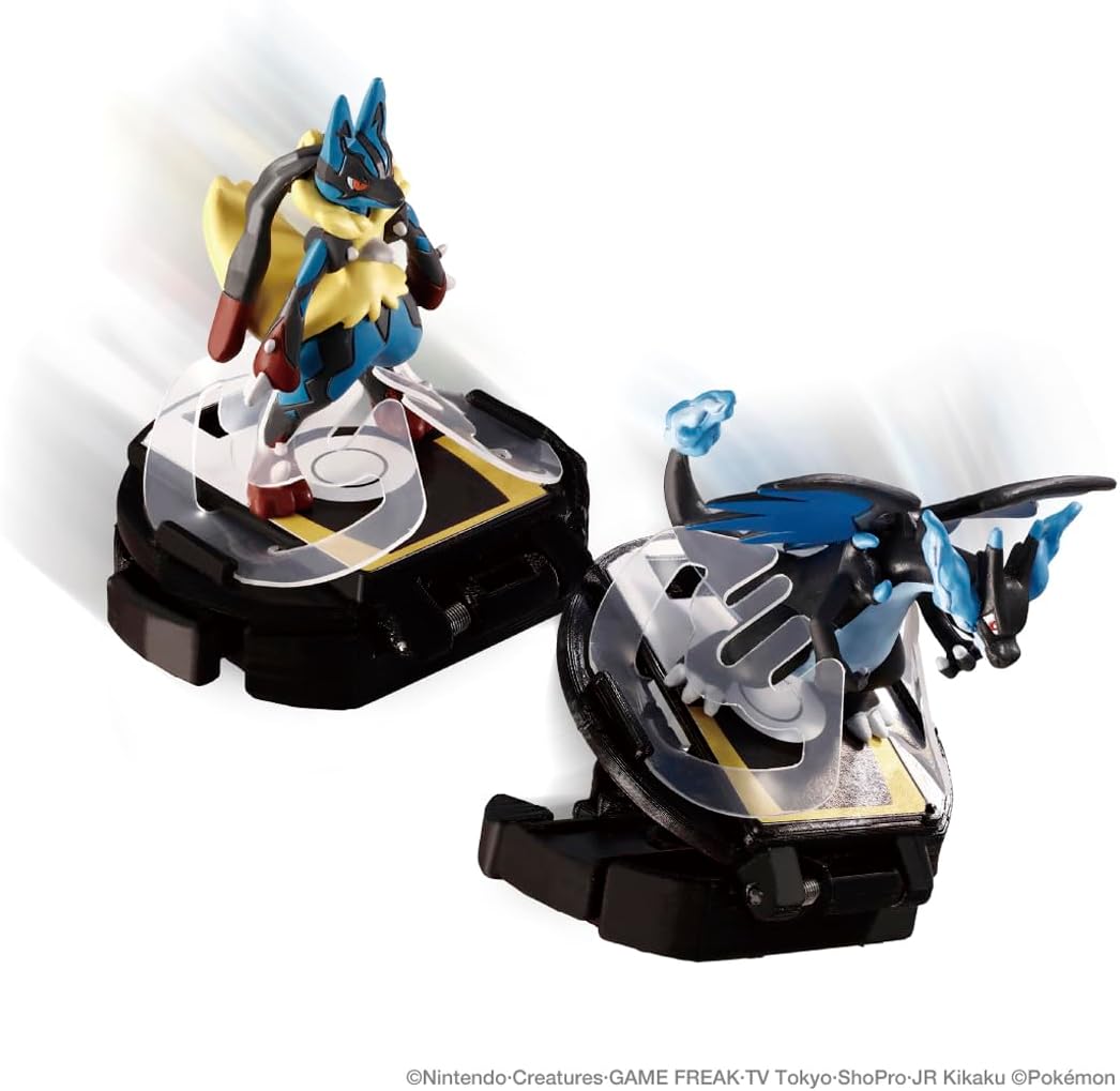 Pokemon Center Original Moncolle Battle Set Mega Lucario VS Mega Charizard X Figure Plastic Model