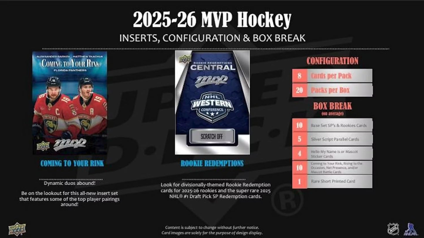 2025/26 Upper Deck MVP Hockey Hobby Box