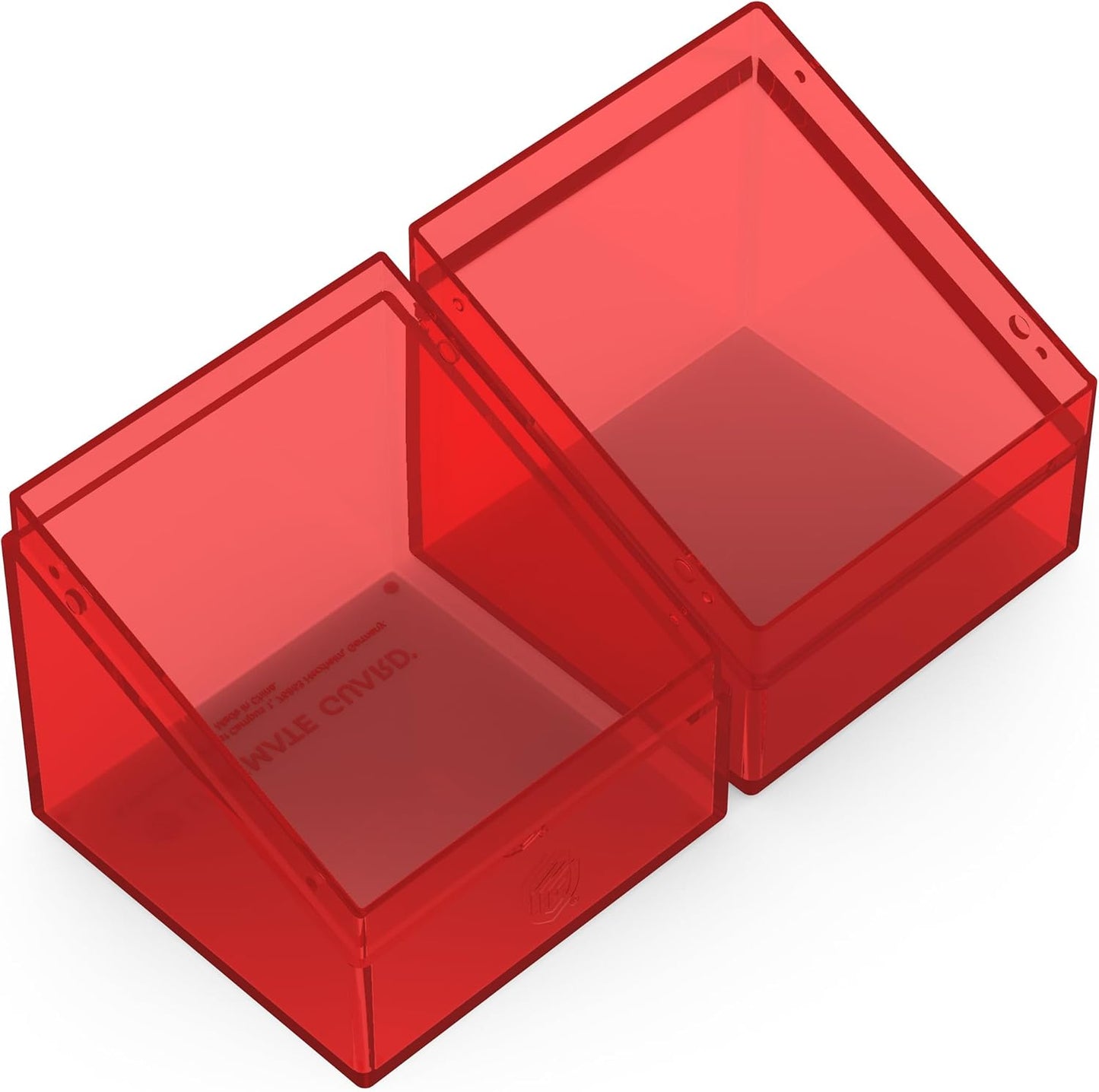 Ultimate Guard Boulder 100+ Clear, Deck Case for 100 Double-Sleeved TCG Cards, Ruby, Secure & Durable Storage for Trading Card Games, Transparent