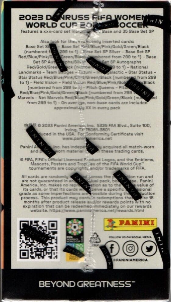 2023 Panini FIFA Women's World Cup Soccer Trading Cards Blaster Box