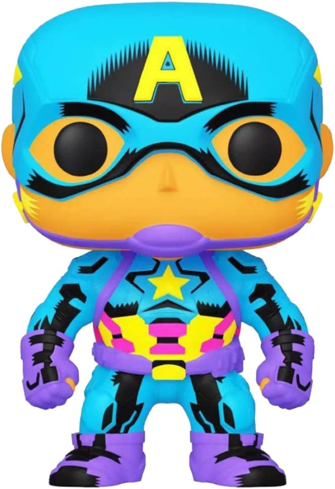 Funko POP! Marvel: Black Light - Captain America - Marvel Comics - Collectable Vinyl Figure - Gift Idea - Official Merchandise - Toys for Kids & Adults - Comic Books Fans