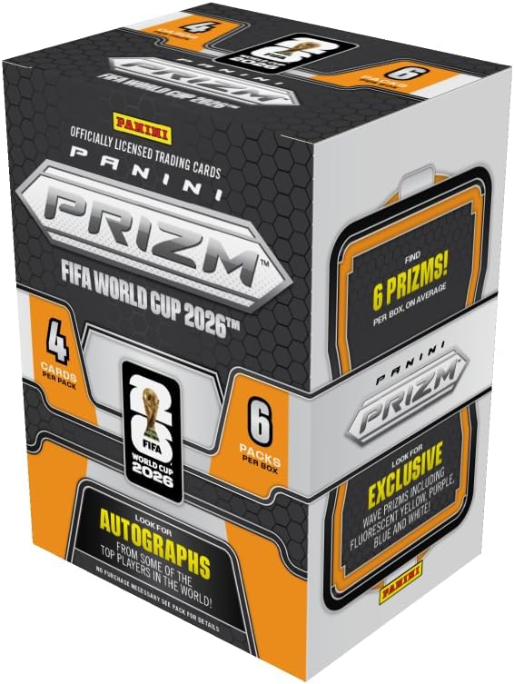 2026 Panini Prizm FIFA World Cup Soccer Blaster Box | Official FIFA World Cup Trading Cards | Exclusive Prizm Parallels, Inserts & Rare Chase Cards | Soccer Collectibles for Fans & Collectors