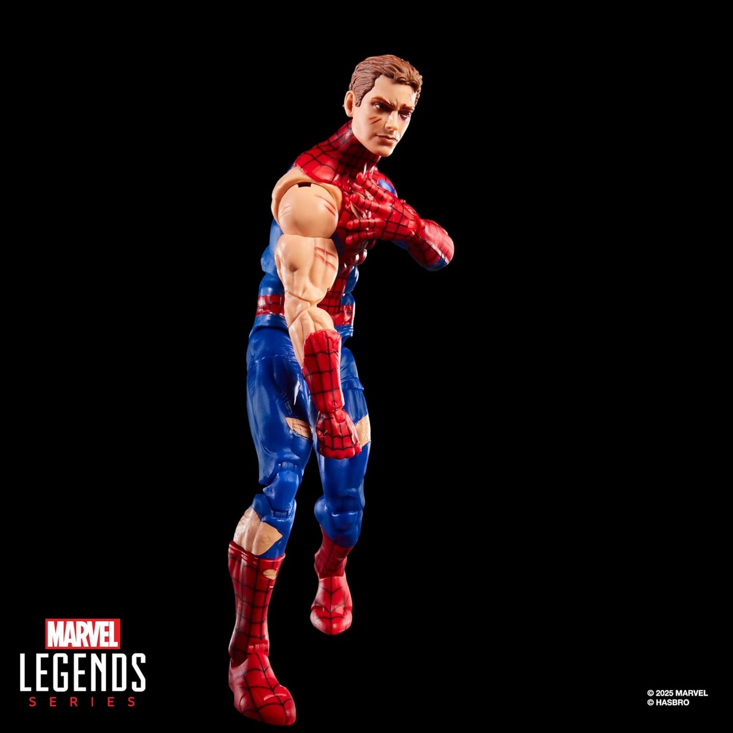 Marvel Legends Series Marvel's Spider-Man x Magic: The Gathering Battle-Damaged Spider-Man - 6-Inch Action Figure Toy & Exclusive Foil Collectible Card Game Trading Card