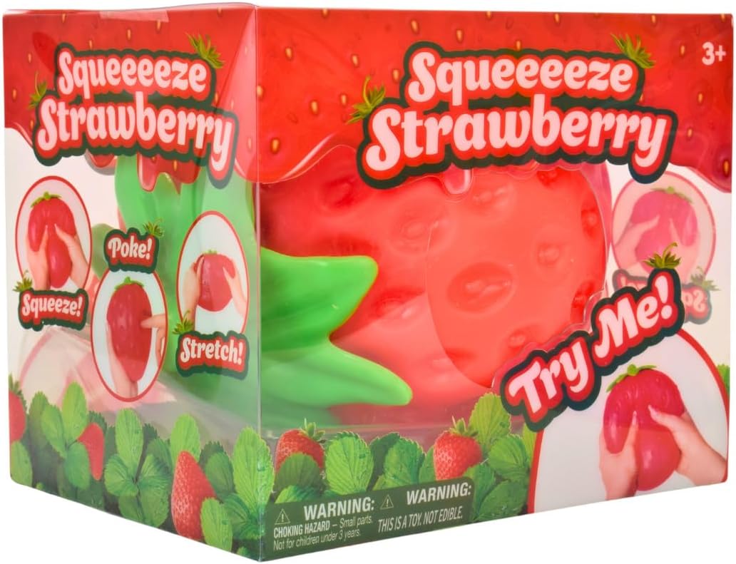 Squishy Extra Large Strawberry, Gag Gifts Funny Adult, Giant Stress Ball, Fidget Sensory Toy for Kids, ADHD Toys