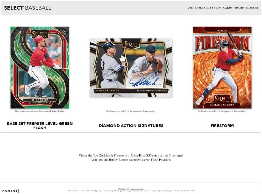 2025 Panini Select Baseball Hobby Blaster Trading Card Box (Chase Hobby Blaster Exclusive Green Flash Parallels)