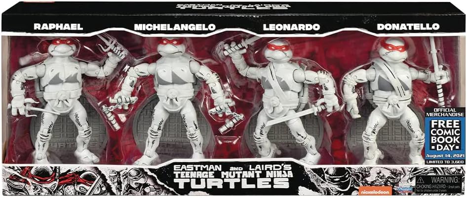 FCBD 2021 TMNT Ninja Elite Series PX Black & White 4-Pack Action Figure Set