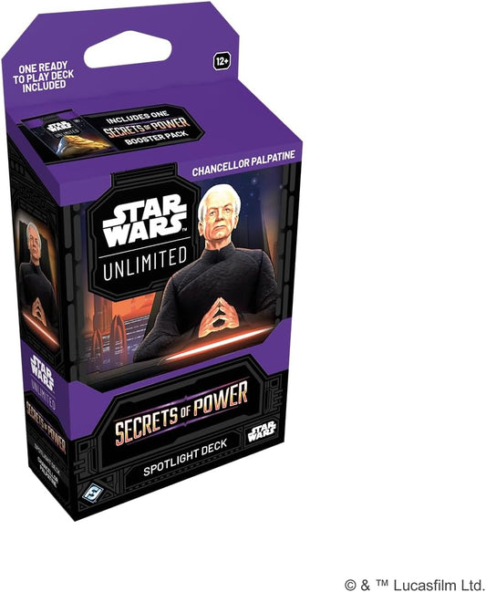 Star Wars: Unlimited TCG Secrets of Power Chancellor Palpatine SPOTLIGHT DECK - Pre-Built 50-Card Ready-to-Play Deck with Booster Pack, Ages 12+, 2+ Players, 20 Minute Playtime - Presale Ships 11/07/2025
