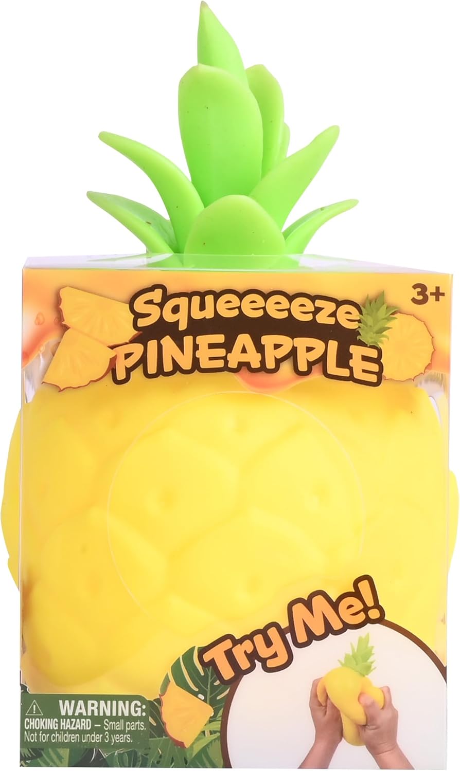 Toymendous Squishy Pineapple – Jumbo 6.5-Inch Squishy Fruit Stress Relief Toy – Sensory Stress Ball for Kids, Teens & Adults