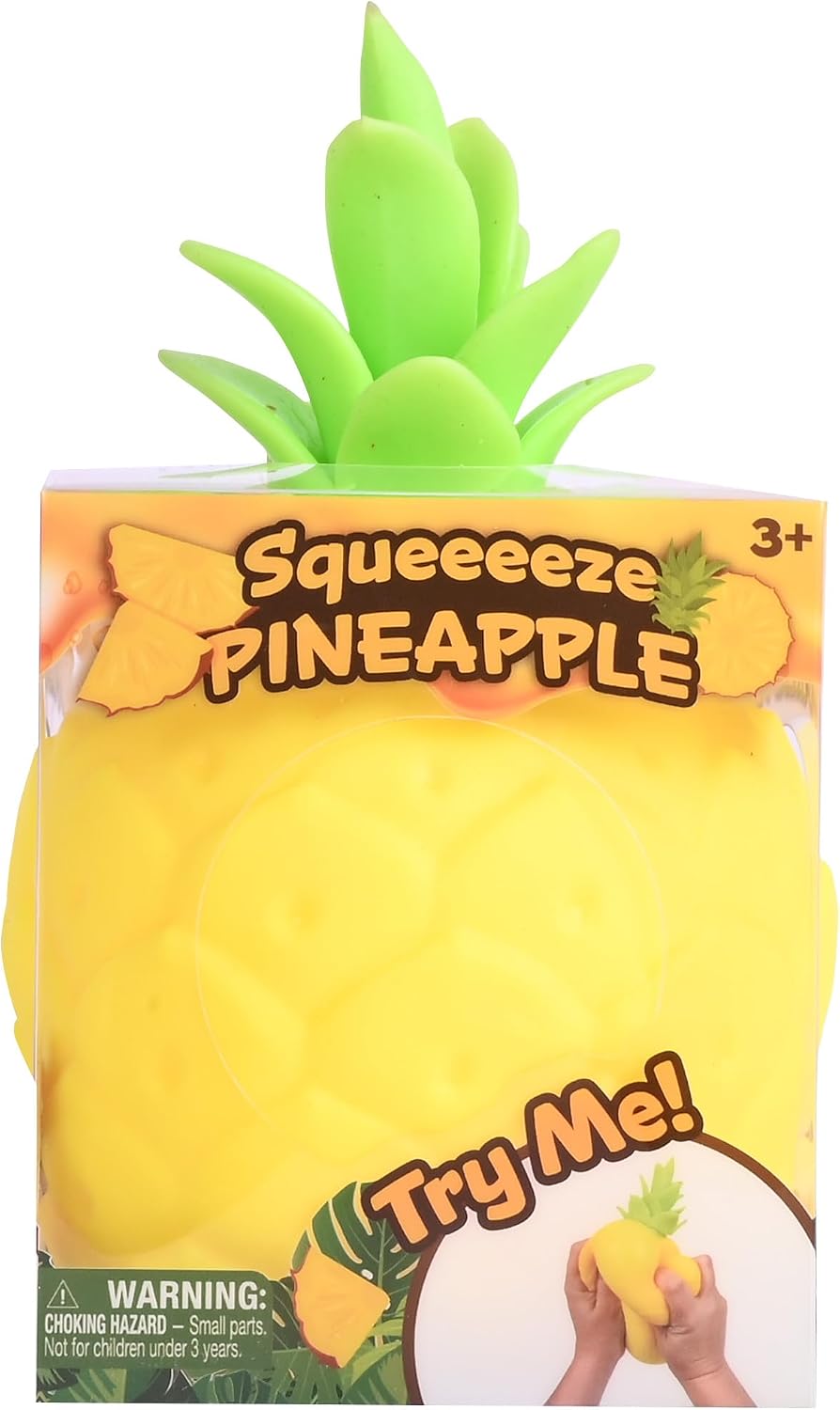 Toymendous Squishy Pineapple – Jumbo 6.5-Inch Squishy Fruit Stress Relief Toy – Sensory Stress Ball for Kids, Teens & Adults
