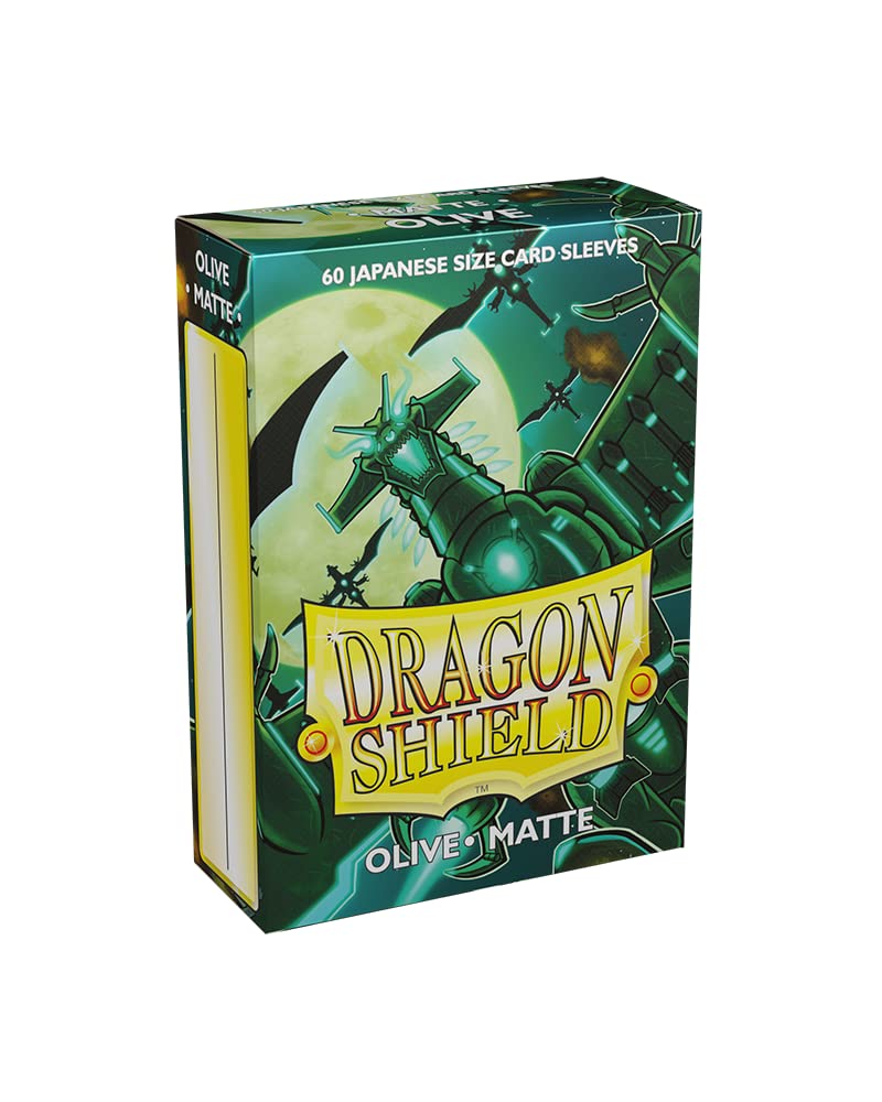 Dragon Shield Japanese Size Sleeves Matte Olive 60CT - Card Sleeves Smooth & Tough - Compatible with Pokemon, Yu-Gi-Oh!, & More TCG, OCG